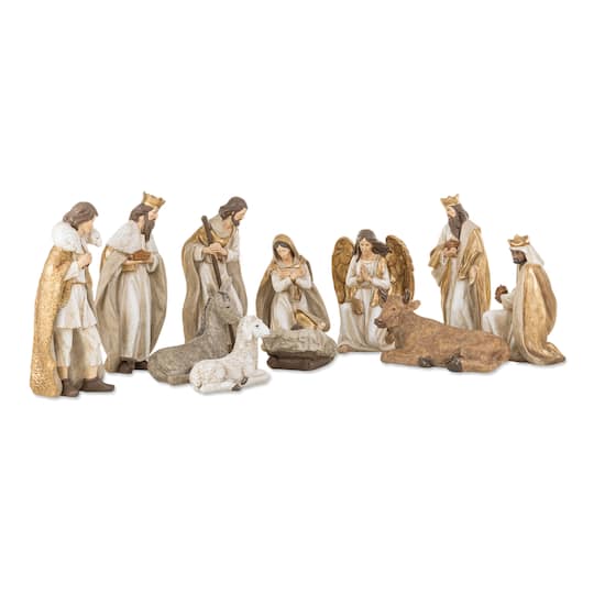 Glitzhome® 31.75" 12-Piece Majestic Oversized Christmas Nativity Figurine Set